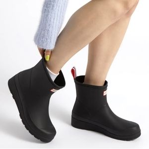 New HUNTER Original Rain Play Boot Short Black Women's sz 9